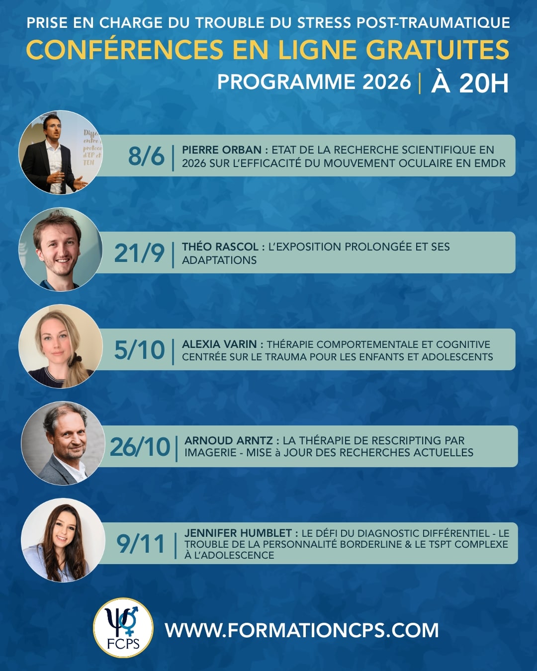 FCPS - conférences en ligne gratuite - psychologie, EMDR